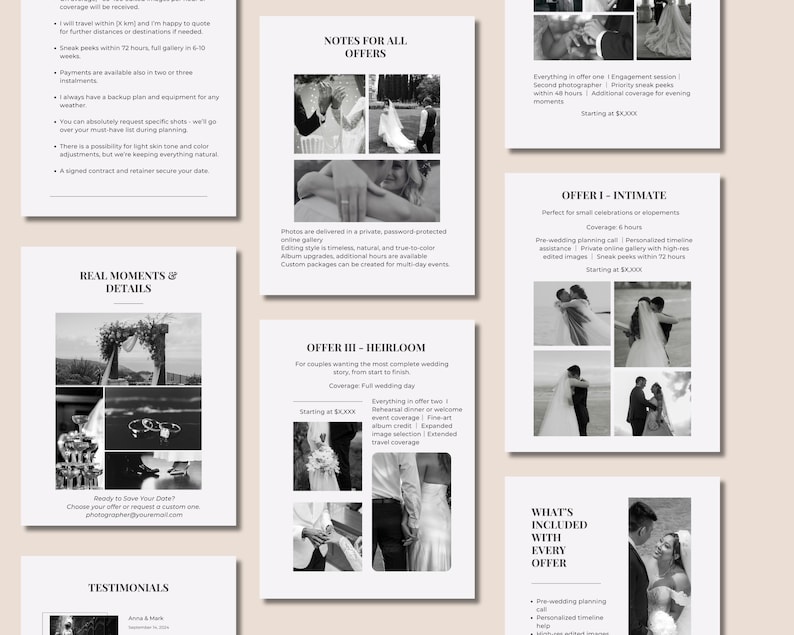 Wedding Photography Pricing Guide Template