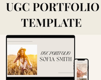 Portfoliosjabloon voor UGC-creators Mediakit van 10 pagina's UGC-mediakit Content Creator-kit Schoonheid UGC-portfoliosjabloon Minimalistisch portfolio Canva