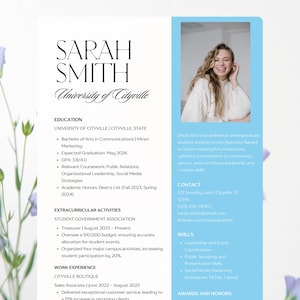 Sorority Resume Template Blue Rush Resume Template Stylish Recruitment CV for Sorority Rush Cover Letter Template – Editable in Canva