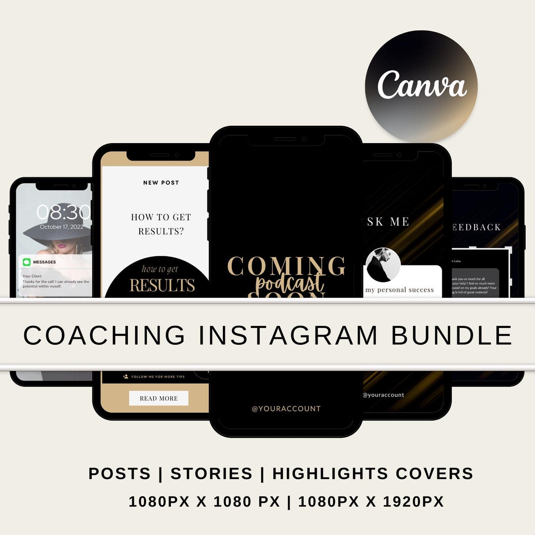 Coaching Instagram Templates, Engaging Instagram Posts & Stories, Canva ...