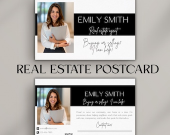 Modern Real Estate Postcard Template: Canva Editable Marketing