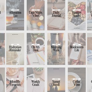 Faceless Instagram Reels Covers - 30 Editable Aesthetic Templates Canva Reel Cover Templates Faceless Marketing | Dark & Minimal UGC Style