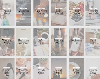 Faceless Instagram Reels Covers - 30 Editable Aesthetic Templates Canva Reel Cover Templates Faceless Marketing | Dark & Minimal UGC Style