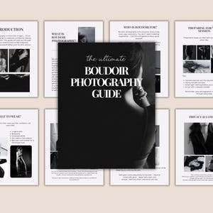 Guía de bienvenida para fotógrafos boudoir (Canva) / Plantilla de guía de bienvenida de 15 páginas / Guía de preparación para fotógrafos / PDF editable de Canva