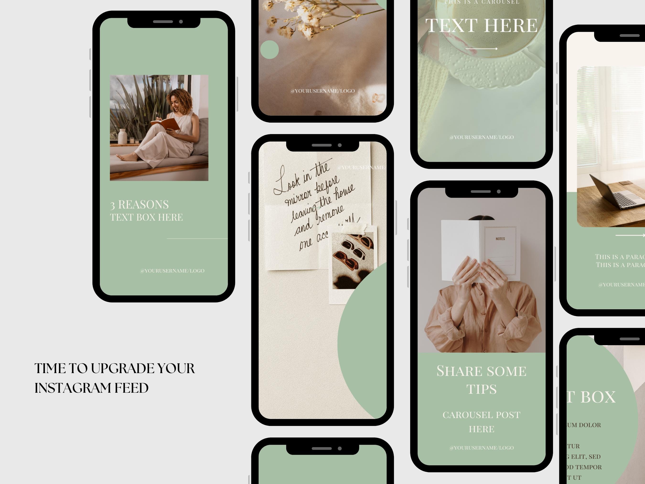60 Instagram Carousel Templates Minimalist Canva Posts Aesthetic Canva ...