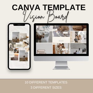 Canva Vision Board Template 2025 Vision Board Aesthetic Visionboard