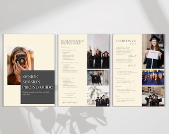 Senior Photography Pricing List Template Canva Photography Price Sheet Price List Template Editable Price List Template Digital Download