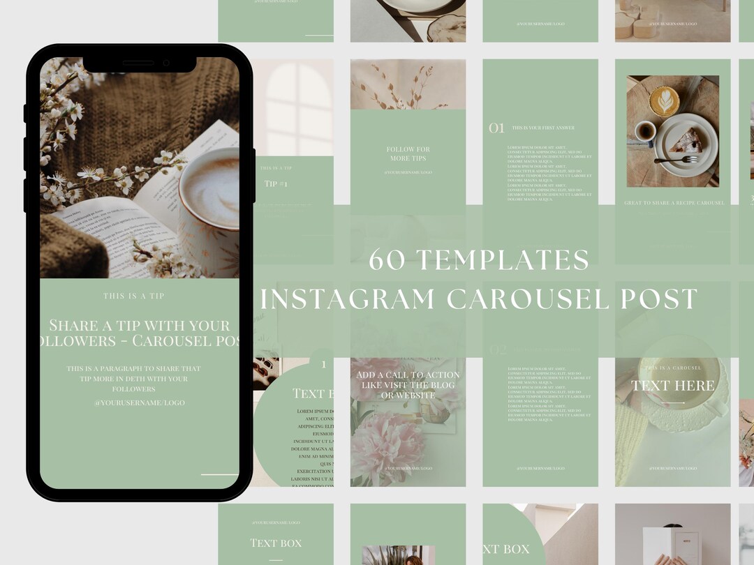 60 Instagram Carousel Templates Minimalist Canva Posts Aesthetic Canva ...
