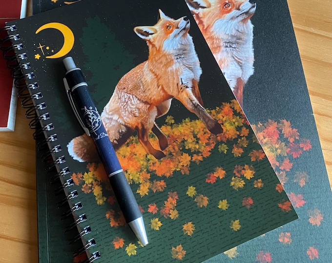 Fox And Moon Glossy Spiral-bound Notebooks With Lined Pages