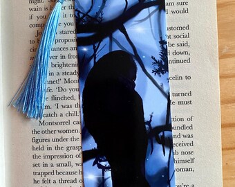 Magical Forest Owl Glossy Bookmark With Chosen Tassel Colour