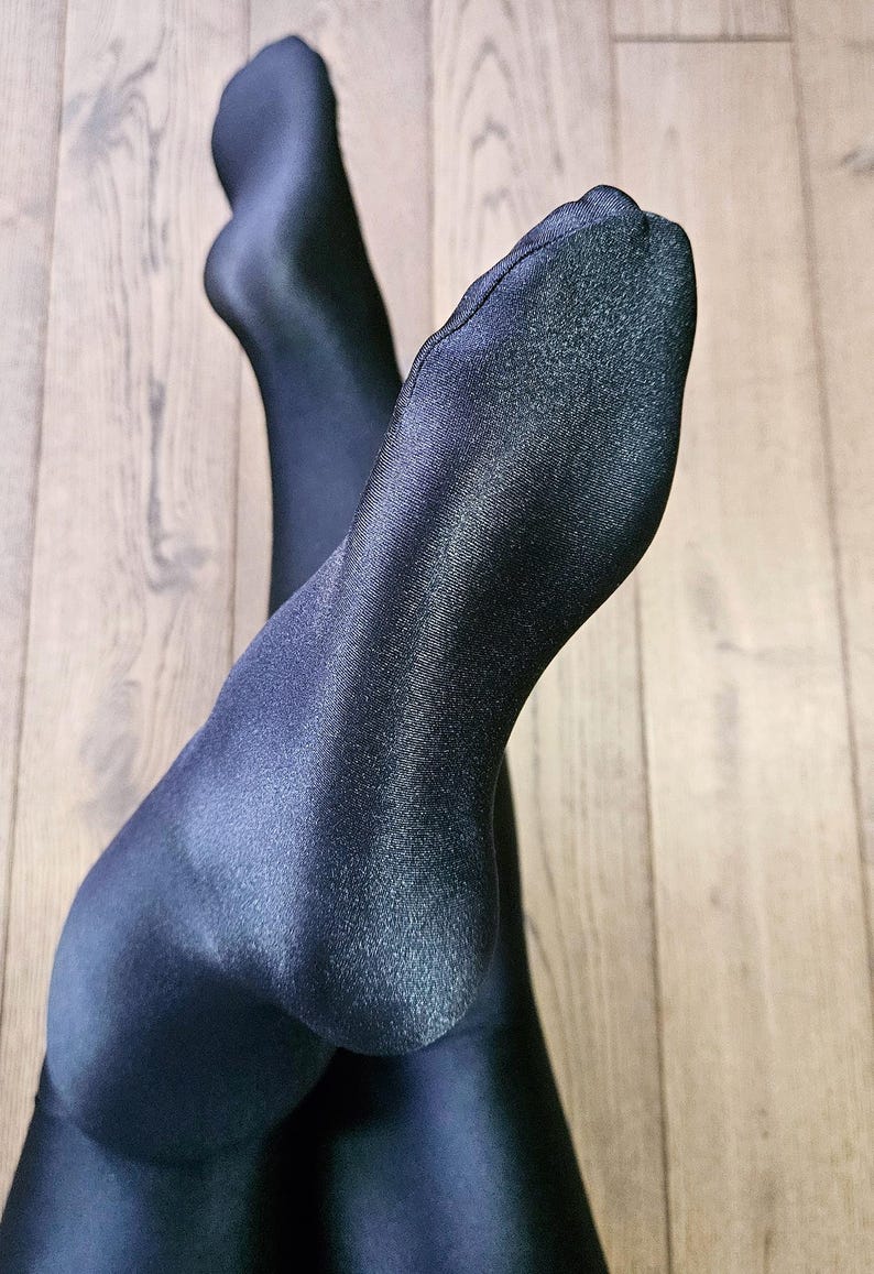 Shiny Black Pantyhose 160 Den Opaque Wet Look Tights Etsy