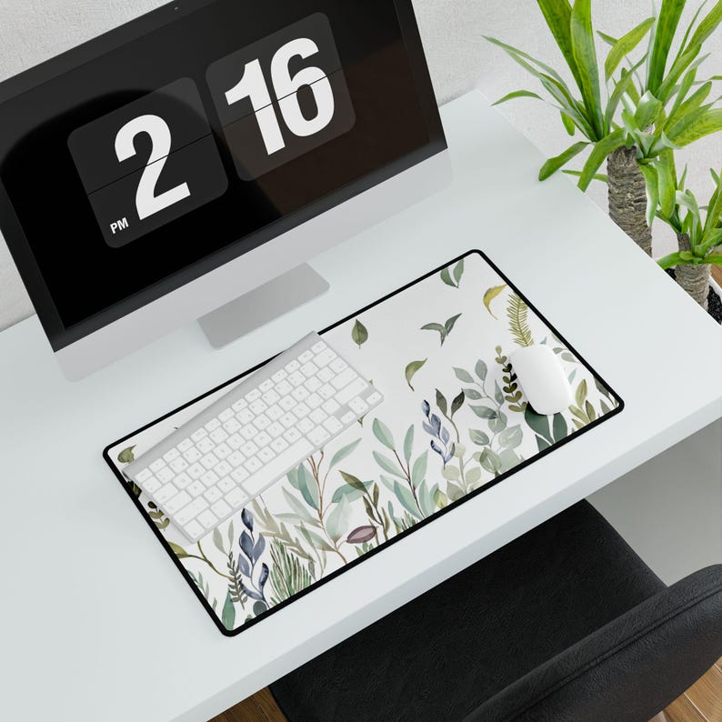 Garden Desk Mat, Floral Desk Mat, Flower Mouse Pad, Large Mousepad