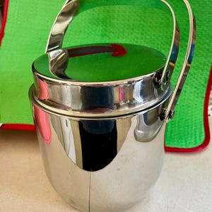 Vintage stainless steel/chrome ice bucket.