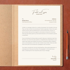 Diseño de membrete profesional, membrete elegante y personalizable para uso comercial Membrete moderno Diseño de membrete para correspondencia oficial