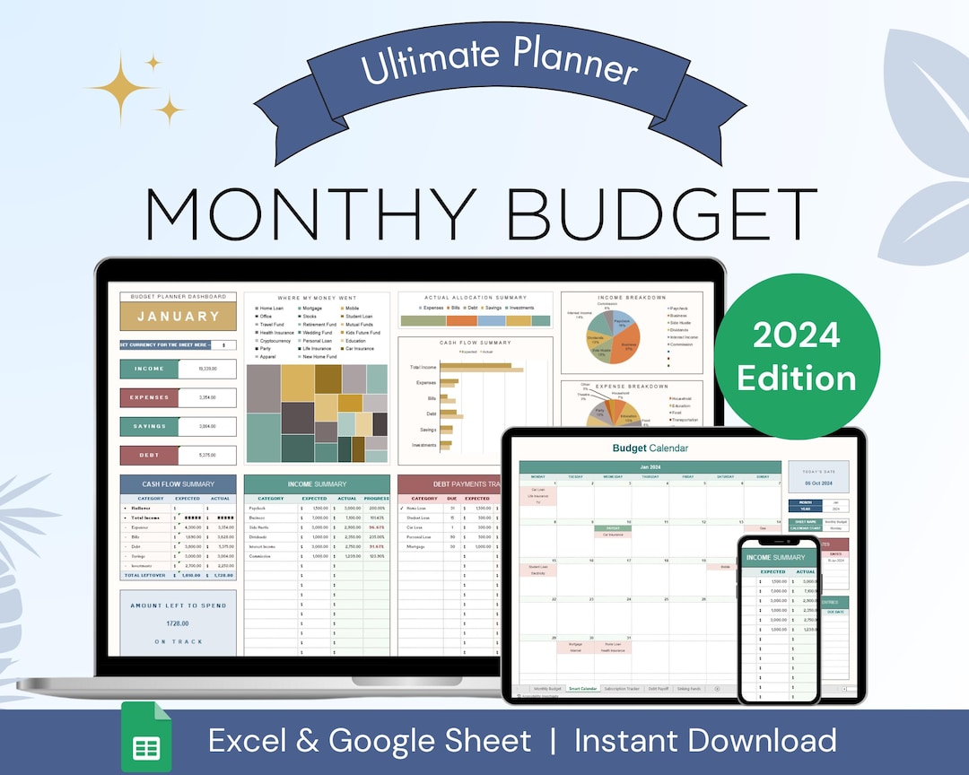 Ultimate Monthly Budget Spreadsheet Google Sheets Budget Template Excel ...