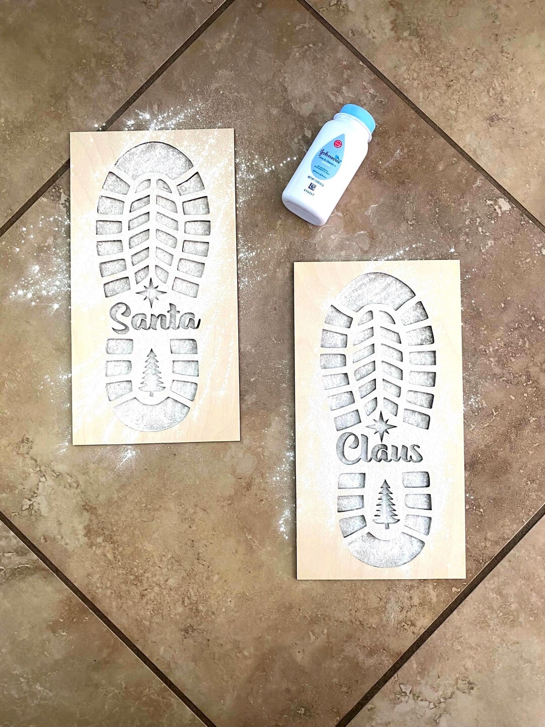 Santa Footprint Stencil Christmas Footprint Santa Boots Santa Claus Santa Boot Santa Boot ...