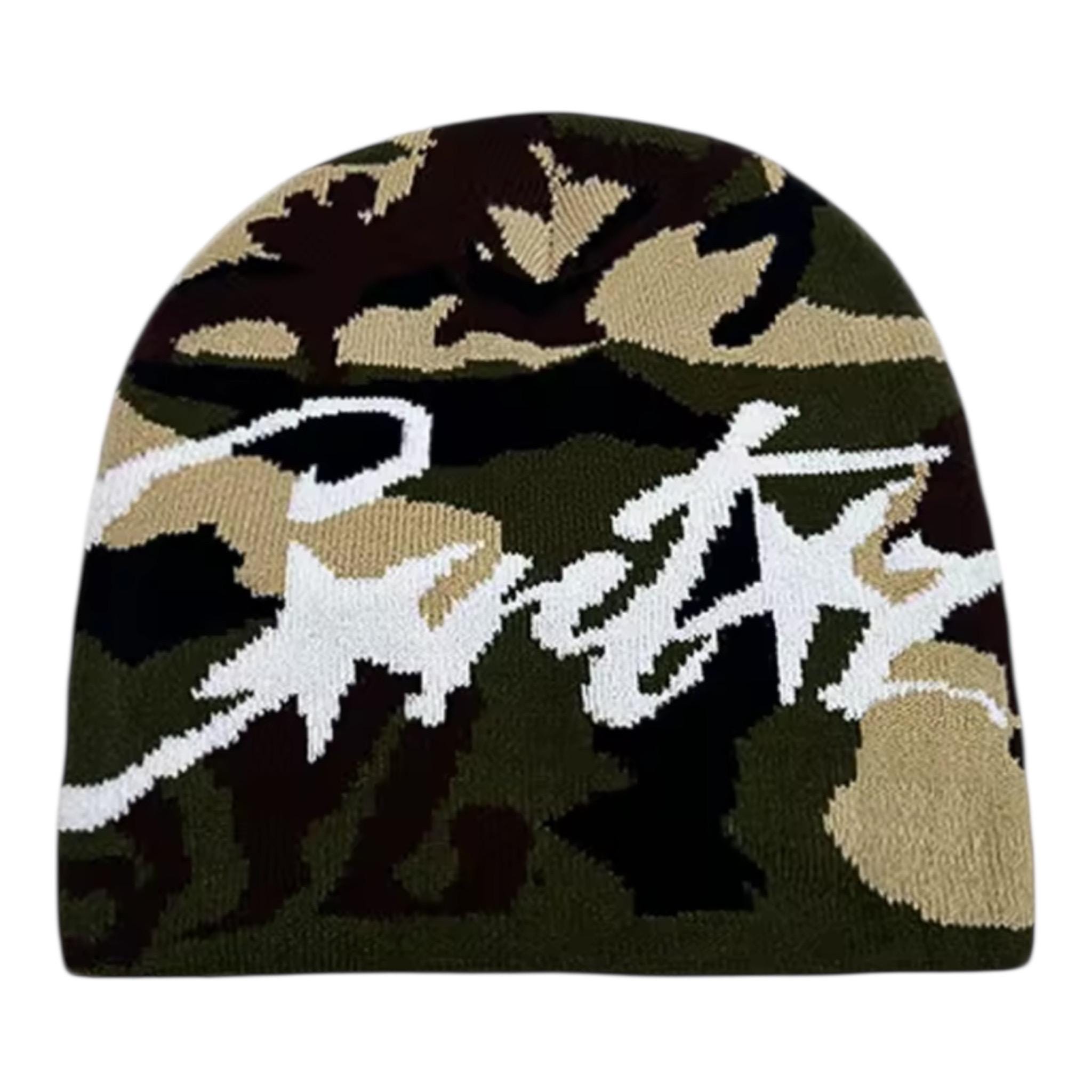 ✨NEW Camouflage and Leopard Print Beanie SNOW LEOPARD BEANIE – Live Abstract main image 4