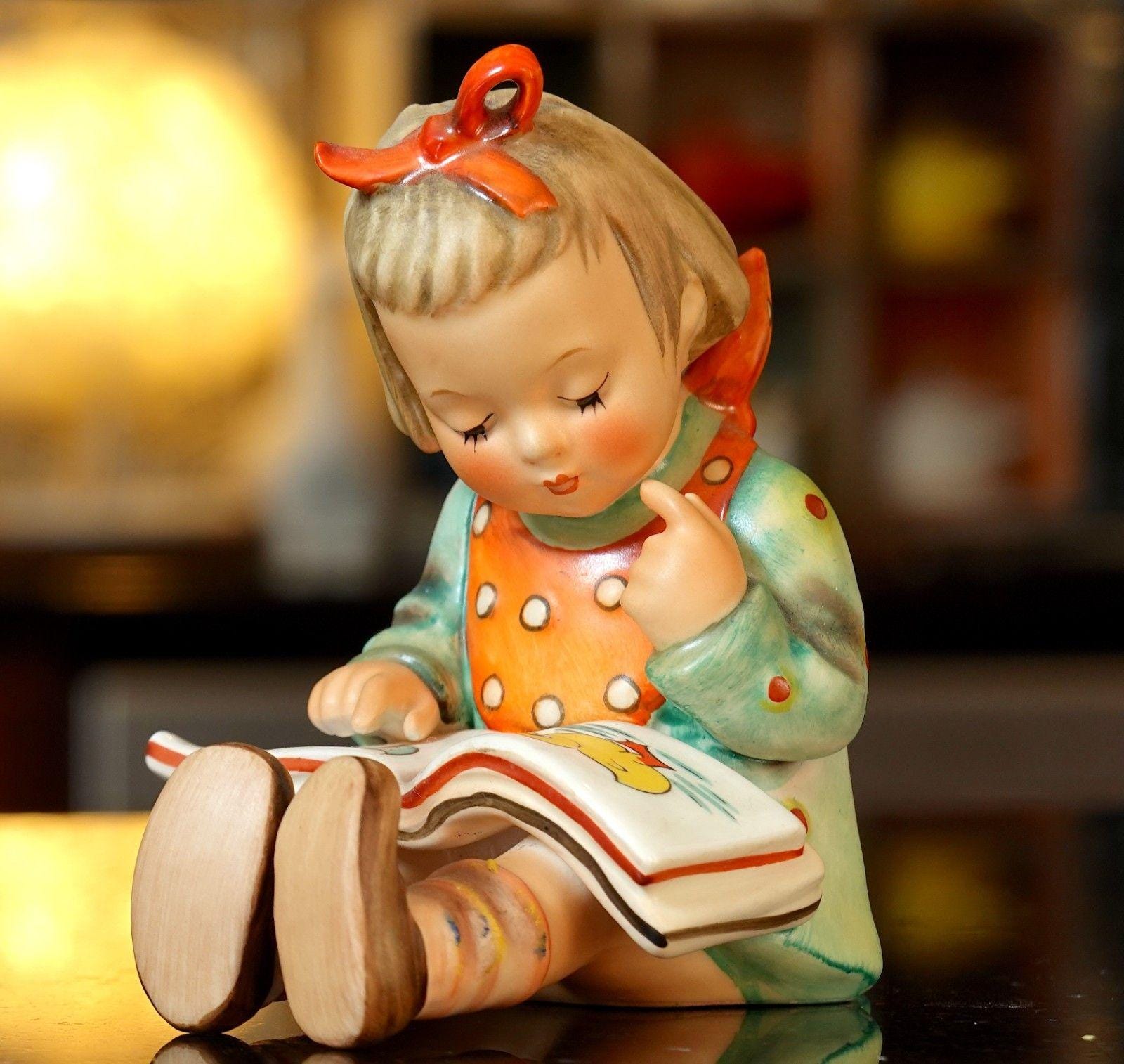 Girl Reading Book Statue Vintage - Etsy