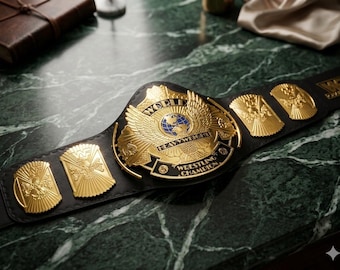 Classic Gold Winged Eagle Replica Heavyweight Championship Wrestling Belt: Adult Leather Title!