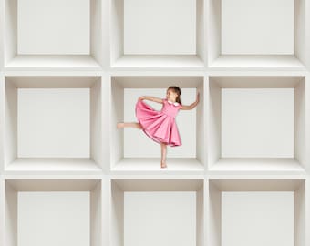 Empty White Box Digital Image for Box Photography Templates | Compatible with Grid Templates In the Box, White Cube