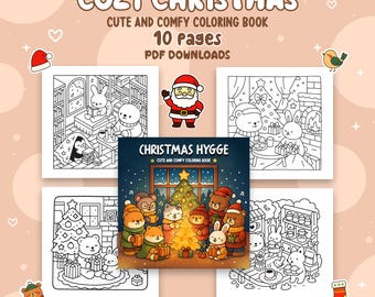 KERST Hygge Kleurplaten | Set van vier: 10 pagina's | Pdf direct downloaden
