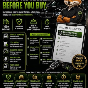 Custom VIN Check Report for Used Car Buyer |  USA & Canada