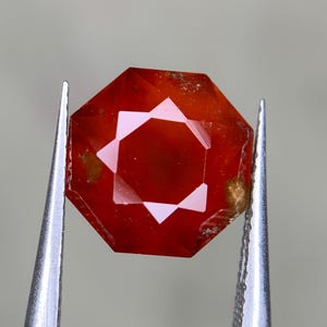 Natural Hessonite Garnet 6.80 Carat – Round Cushion Cut Orange Garnet from Africa | Faceted Hessonite Garnet for Jewelry 10x10x8mm