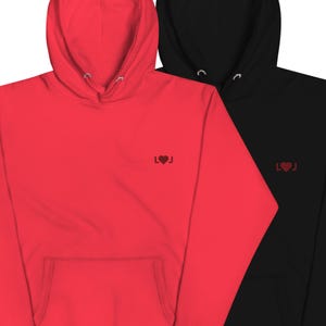 Custom Embroidered Hoodie with Heart Design and Initals  – Unisex Personalized Couples Sweatshirt, Romantic Gift, Valentines, Birthday