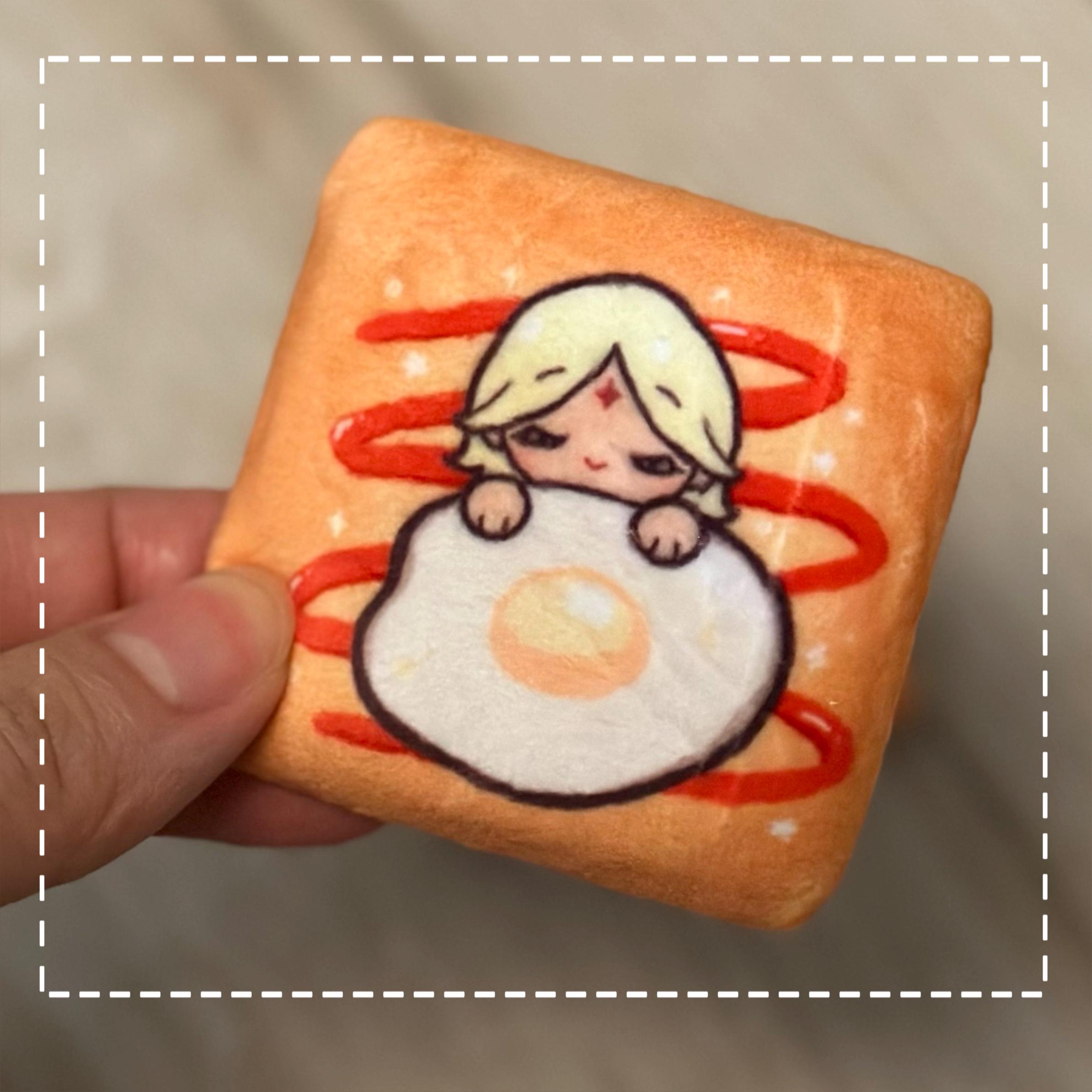 クッキーランキングダムぬいぐるみパンバッジ：ピュアバニラ＆シャドー