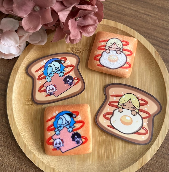 クッキーランキングダムぬいぐるみパンバッジ：ピュアバニラ＆シャドー