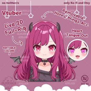 かわいい悪魔っ子 Vtuber Live2d モデル / 既製 / カスタマイズ可能な Vtuber / フルリグ Vtuber / ちび / 悪魔っ子 Vtuber / 悪魔 Vtuber