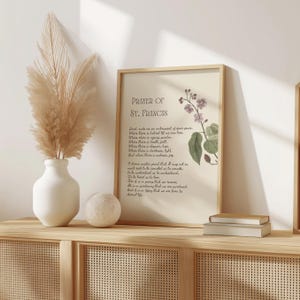 St Francis Prayer Print Christian Wall Art Inspiring Prayer Art Print Poster