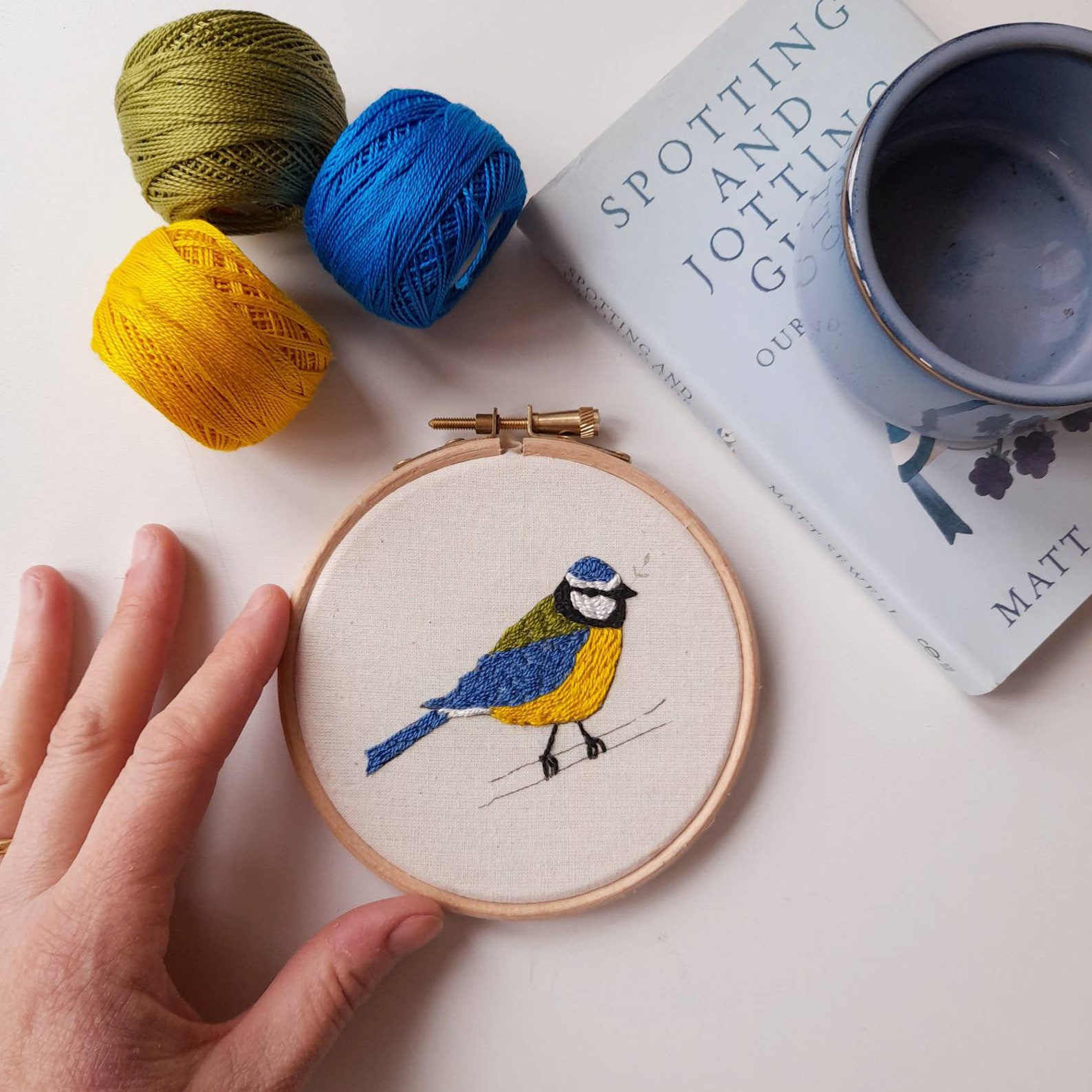 Bluetit Bird Embroidery Kit Full Kit Embroidery Kit Bird Etsy UK