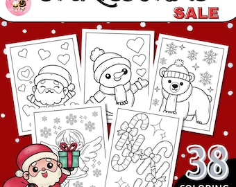 Christmas Coloring Pages for Kids | 38 Printable Christmas Coloring Sheets | Holiday Coloring Book