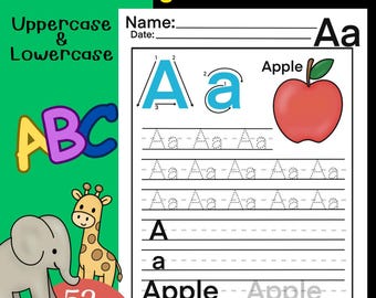 Alphabet Tracing Worksheets A–Z | 52 Pages Printable ABC Worksheets | Phonics Handwriting Practice for Kids