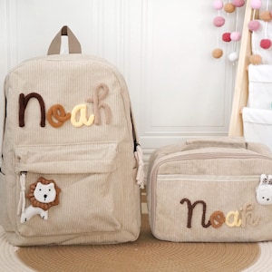 Personalized Corduroy Toddler Backpack Set: Lunch Bag & Pencil Case