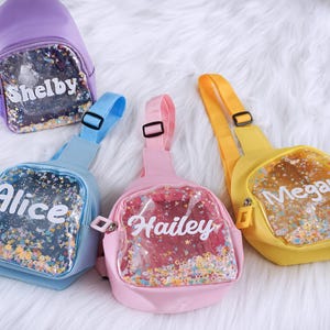 Pack amusant personnalisé pour enfants, sac à main à bandoulière, mini sac à bandoulière pour tout-petits, cadeaux d'anniversaire pour fille, cadeaux pour enfants de 1 2 3 4 5 6 ans