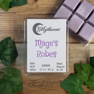 Mage's Robes Wax Melt — Linen Scent, Soy Wax, Fantasy Home Fragrance, Whimsical Decor, RPG Gift, Strong Scented