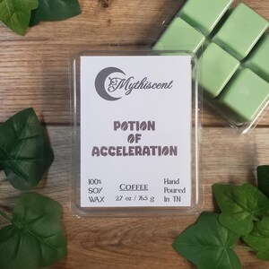 Potion of Acceleration Wax Melt — Coffee Scent, Soy Wax, Whimsical Fantasy Fragrance, Handmade Gift, Strong Scented
