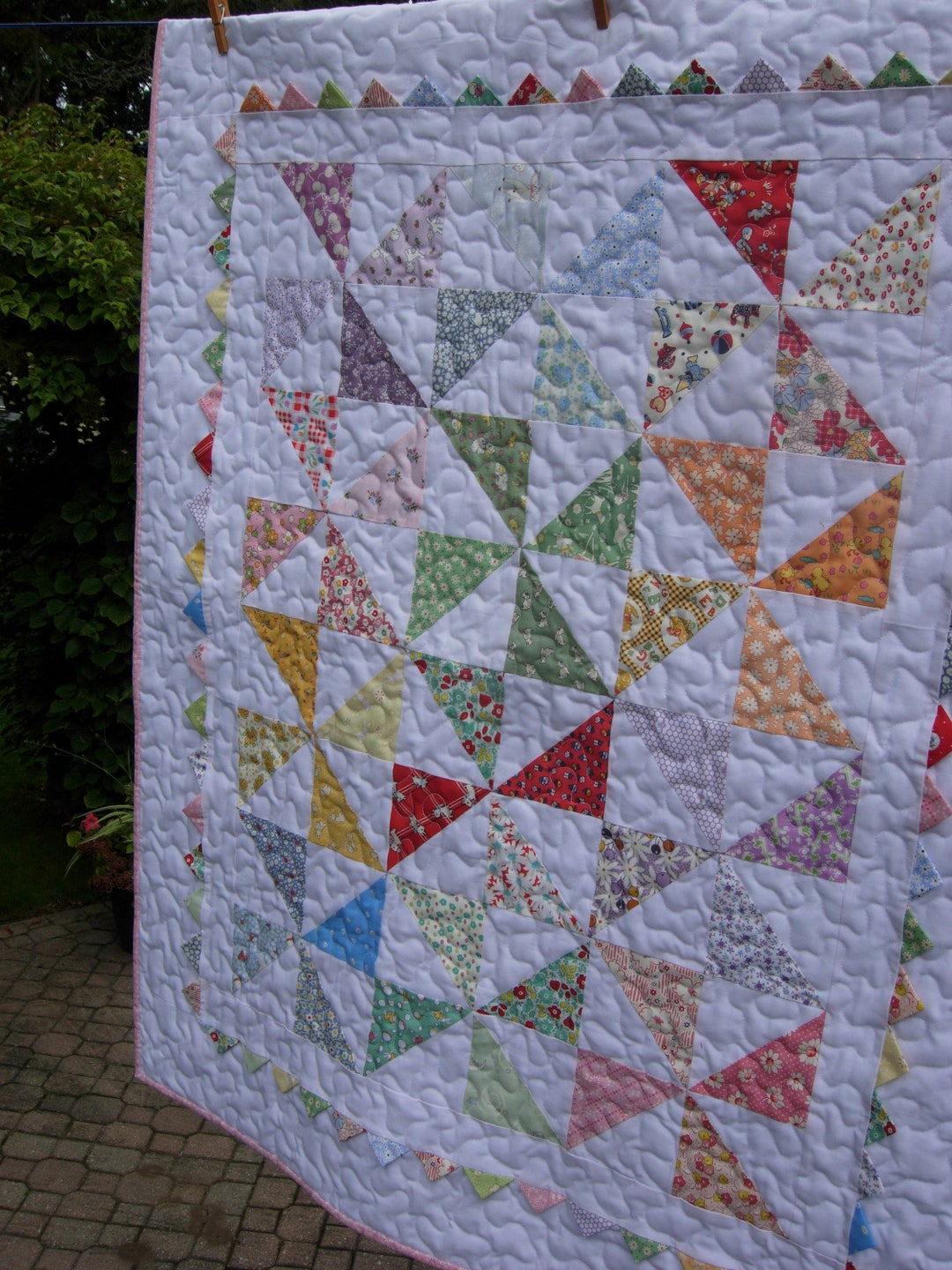 Grandmas Scrapbasket Baby Pinwheel Quilt Baby Boy Quilt Baby Etsy