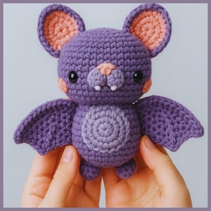 Betty die Fledermaus Häkelanleitung - süße Halloween Amigurumi Fledermaus, handgemachtes Geschenk für Kinder & Herbst Dekor, Fledermaus Häkelanleitung, Halloween häkeln