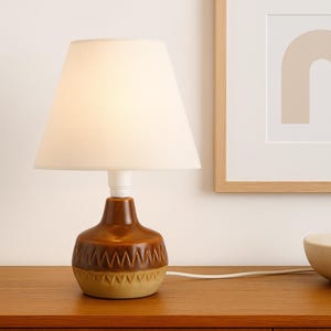 Mid Century Modern Stoneware Table Lamp – Vintage Scandinavian Pottery by EGO Stengods, Sweden 1970s