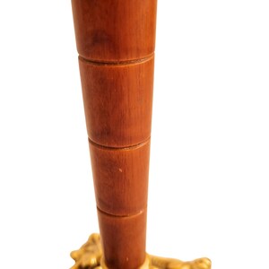 Brass Table Lamp Mid Century Teak Wood Ornate Base Scandinavian Europe 1960s image 5
