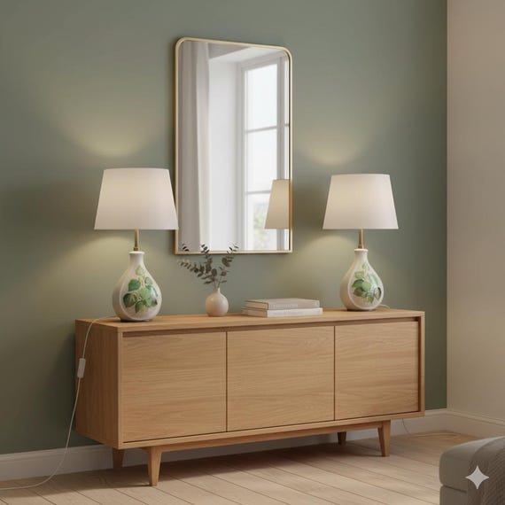 Vintage Alka Kunst Kaiser Porcelain Lamps: Botanical Floral Pair, 1982