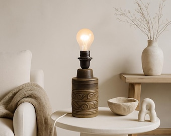 Brutalist Ceramic Table Lamp – Mid Century Modern Lighting