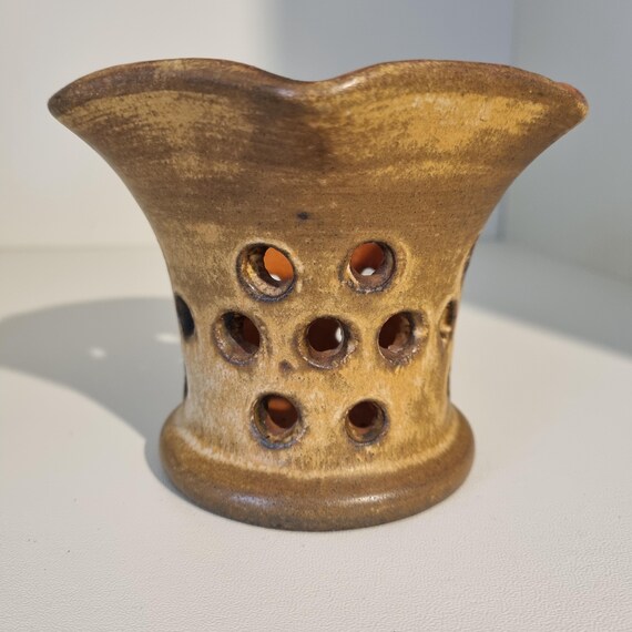 Brutalist Mid-Century Candle Holder – Ego Stengods by Bruno Karlsson – Swedish Ego Stoneware Candle Holder, Scandinavian Mid-Century Design