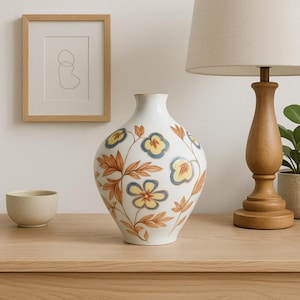 Hand-painted Vintage Bavarian Vase – 1959 Gift Inscription, Floral Porcelain, Leltmann Weiden Bavaria