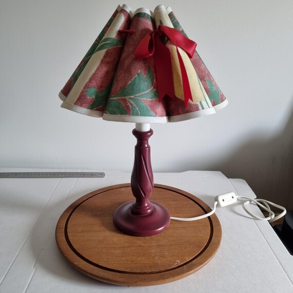 Rare Danish  Retro Lamp - Mid Century Modern Table Lamp - Original Retro Pleated Shades 1970s Scandinavian Romantic Design
