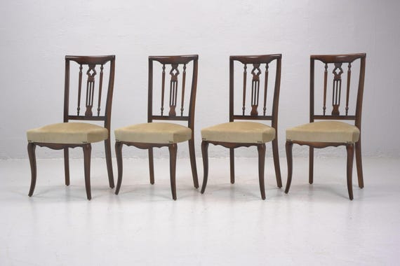 Vintage 19th-Century Chippendale Chair in Mahogany – Cream Upholstery – Chippendale Dining Chair