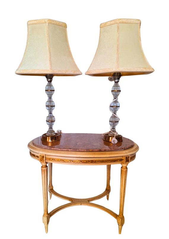Carl Fagerlund Orrefors Crystal Table Lamps – Swedish Mid-Century Modern, Brass & Glass, Rare Matching Pair, 1960s